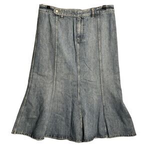 Ralph Lauren Jeans Sz 10 Vintage Denim Midi Trumpet Skirt Mermaid Y2K‎ Western